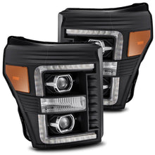 Load image into Gallery viewer, AlphaRex 11-16 Ford F-350 SD LUXX LED Proj Headlights Plank Style Black w/Activ Light/Seq Signal AJ-USA, Inc