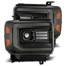 AlphaRex 14-18 GMC Sierra LUXX LED Proj Headlights Plnk Style Alpha Blk w/Activ Light/Seq Signal/DRL AJ-USA, Inc