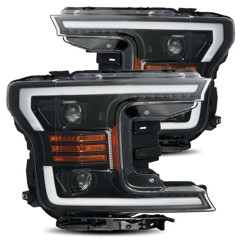 AlphaRex 18-19 Ford F-150 PRO-Series Proj Headlights Plank Style Gloss Blk w/Activ Light/Seq Signal AJ-USA, Inc