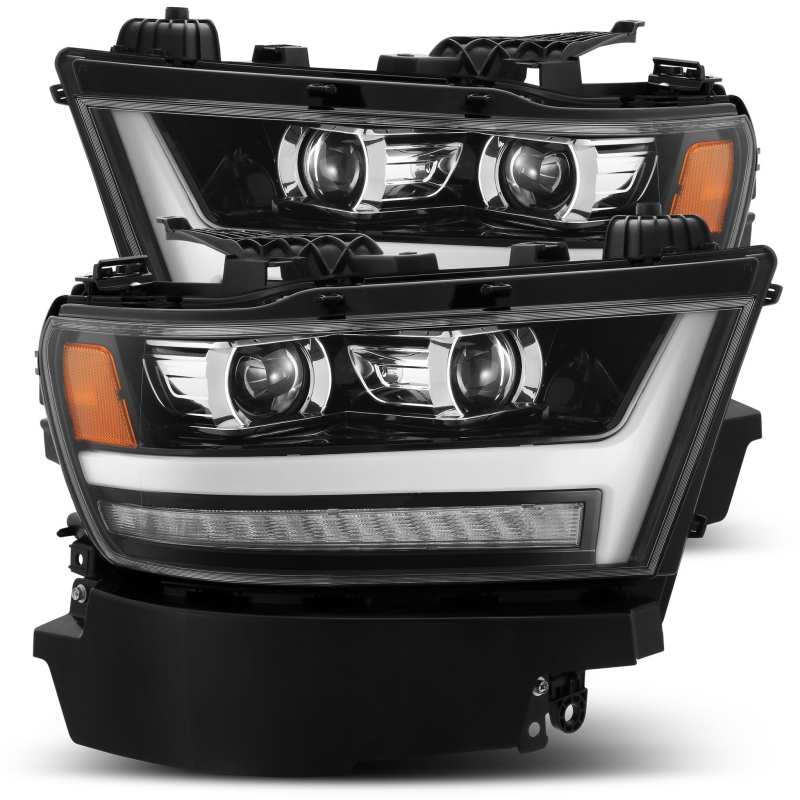 AlphaRex 19-20 Dodge Ram 1500 LUXX LED Proj Headlights Plank Jet Blk w/Activ Light/Seq Signal/DRL AJ-USA, Inc