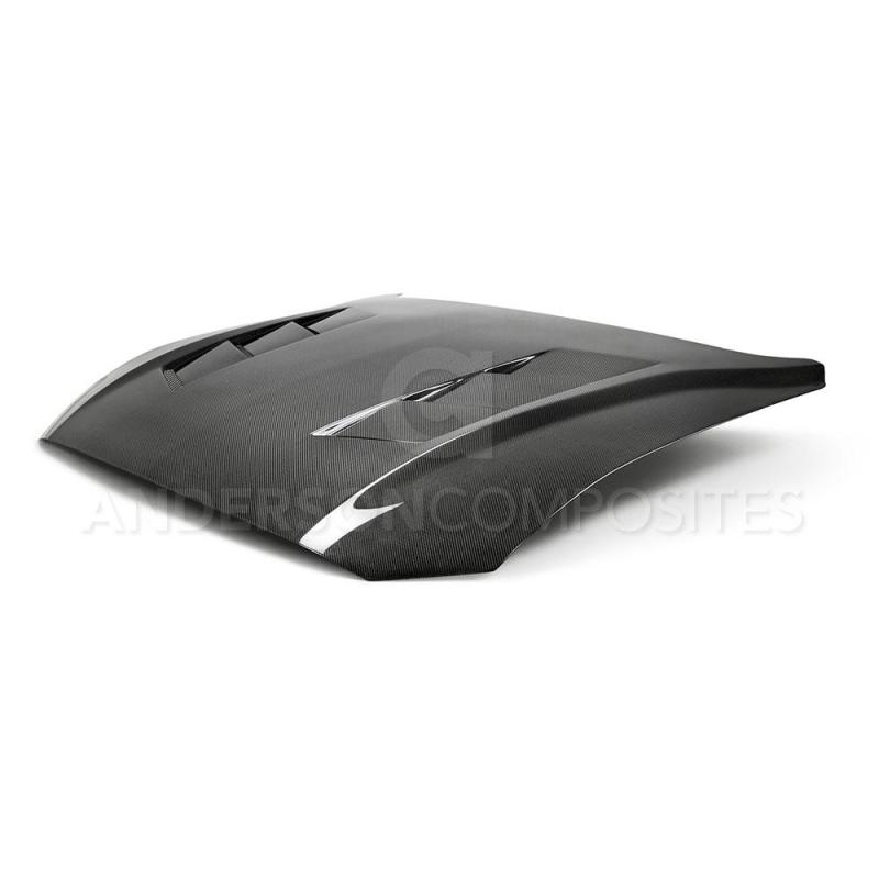 Anderson Composites 2018 Ford Mustang GT Type-SA Style Heat Extractor Double Sided Carbon Fiber Hood AJ-USA, Inc