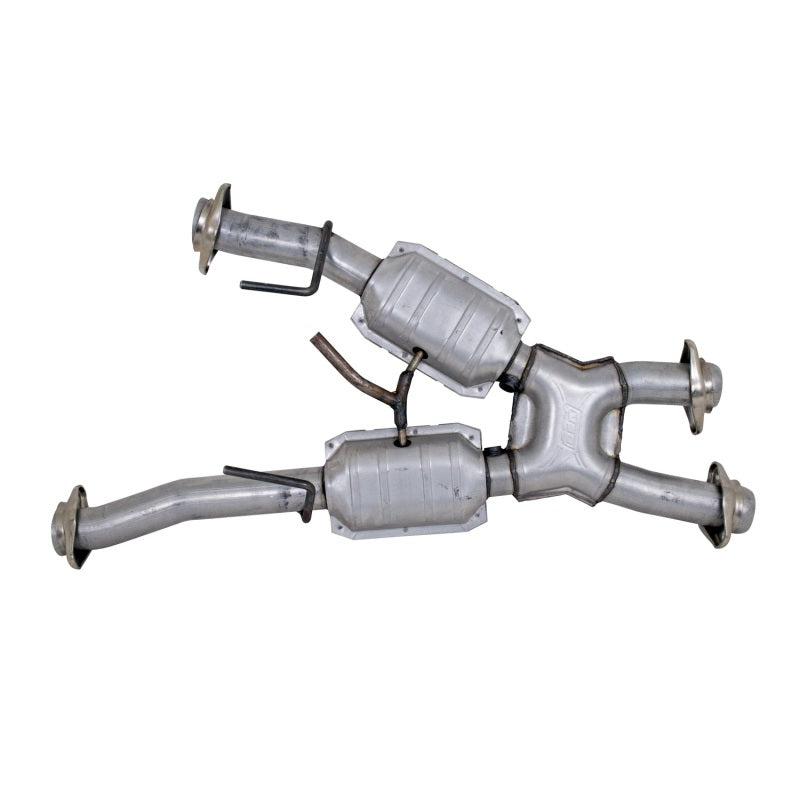 BBK 79-93 Mustang 5.0 Short Mid X Pipe w Catalytic Converters 2-1/2 For Automatic Long Tube Headers AJ-USA, Inc