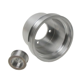 BBK 94-98 Mustang 3.8 V6 Underdrive Pulley Kit - Lightweight CNC Billet Aluminum (2pc) AJ-USA, Inc