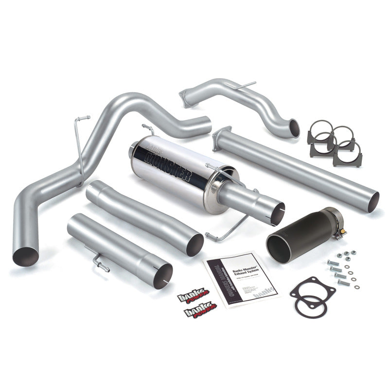 Banks Power 03-04 Dodge 5.9 SCLB/CCSB Cat Monster Exhaust System - SS Single Exhaust w/ Black Tip AJ-USA, Inc
