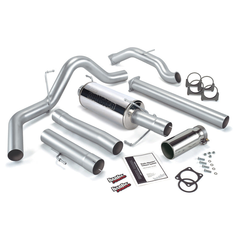 Banks Power 03-04 Dodge 5.9L CCLB(Catted) Monster Exhaust System - SS Single Exhaust w/ Chrome Tip AJ-USA, Inc