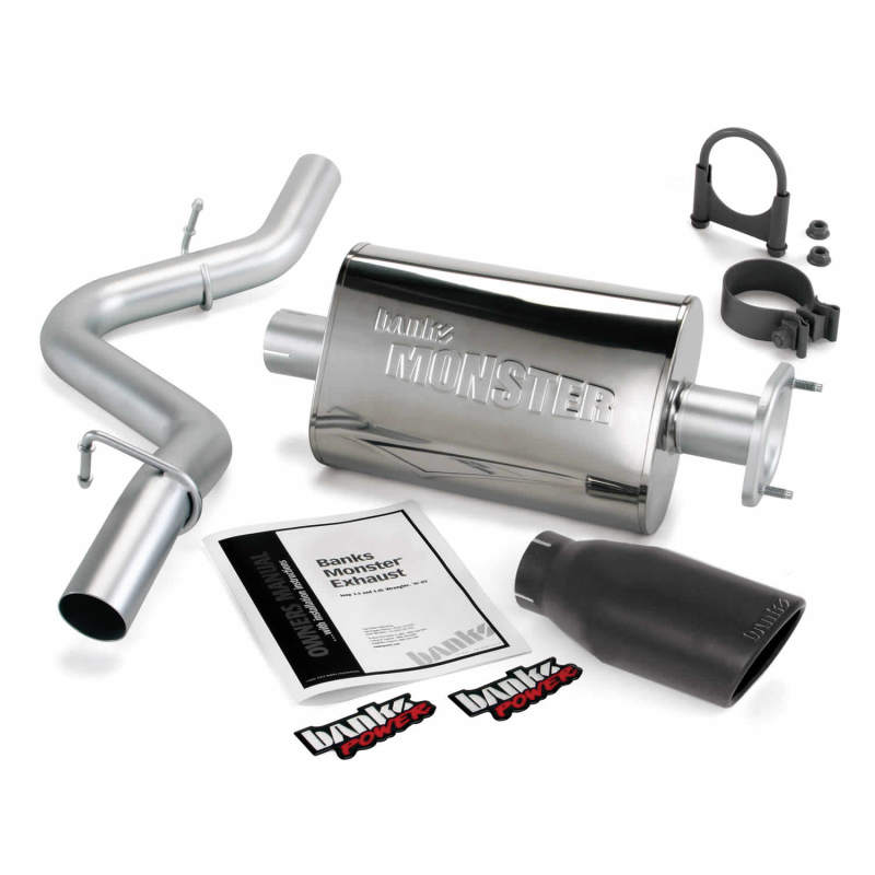 Banks Power 04-06 Jeep 4.0L Wrangler Monster Exhaust System - SS Single Exhaust w/ Black Tip AJ-USA, Inc