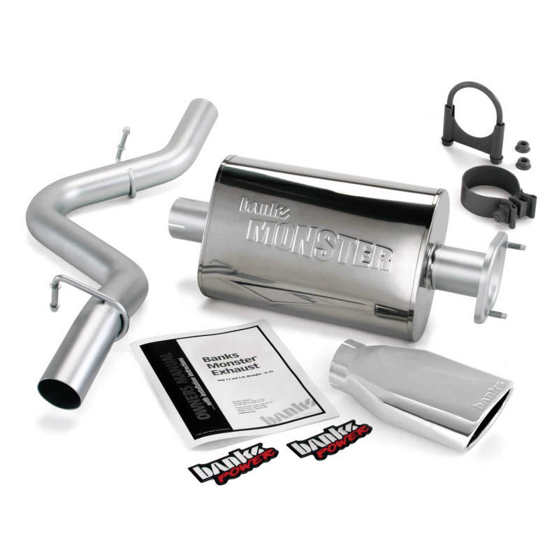 Banks Power 04-06 Jeep 4.0L Wrangler Monster Exhaust System - SS Single Exhaust w/ Chrome Tip AJ-USA, Inc