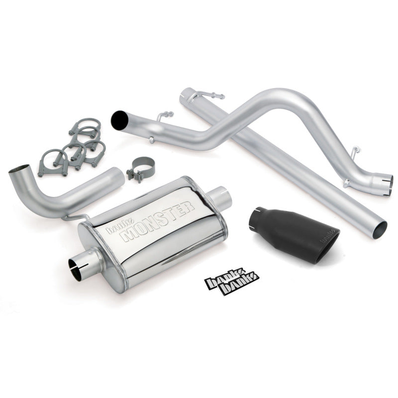 Banks Power 07-11 Jeep 3.8L Wrangler - 2dr Monster Exhaust System - SS Single Exhaust w/ Black Tip AJ-USA, Inc