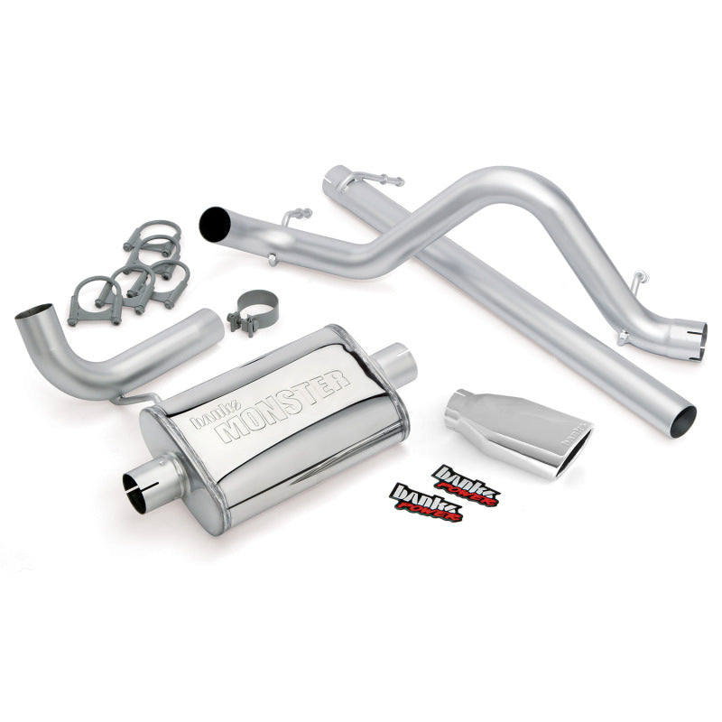 Banks Power 07-11 Jeep 3.8L Wrangler - 2dr Monster Exhaust System - SS Single Exhaust w/ Chrome Tip AJ-USA, Inc