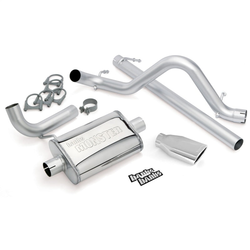 Banks Power 07-11 Jeep 3.8L Wrangler - 2dr Monster Exhaust System - SS Single Exhaust w/ Chrome Tip AJ-USA, Inc