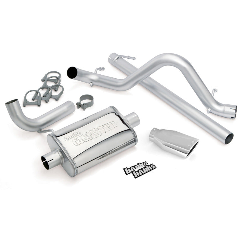 Banks Power 07-11 Jeep 3.8L Wrangler - 2dr Monster Exhaust System - SS Single Exhaust w/ Chrome Tip AJ-USA, Inc