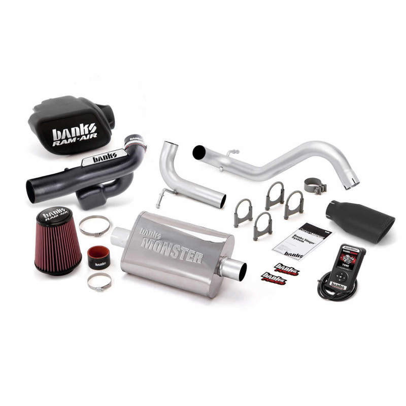 Banks Power 12-14 Jeep 3.6L Wrangler (All) 2dr Stinger Sys w/ AutoMind - SS Single Exh w/ Black Tip AJ-USA, Inc