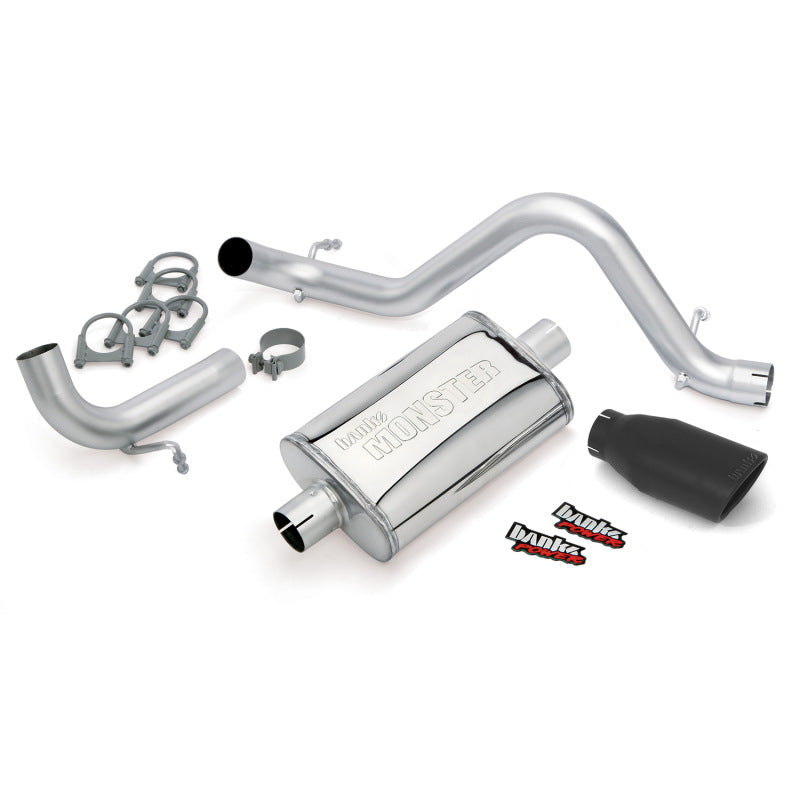 Banks Power 12-15 Jeep 3.6L Wrangler (All) - 2dr Monster Exh Sys - SS Single Exh w/ Black Tip AJ-USA, Inc
