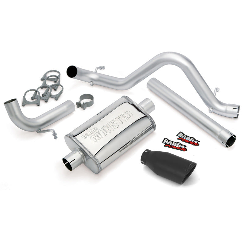 Banks Power 12-15 Jeep 3.6L Wrangler Unlimited - 4dr Monster Exh Sys - SS Single Exh w/ Black Tip AJ-USA, Inc