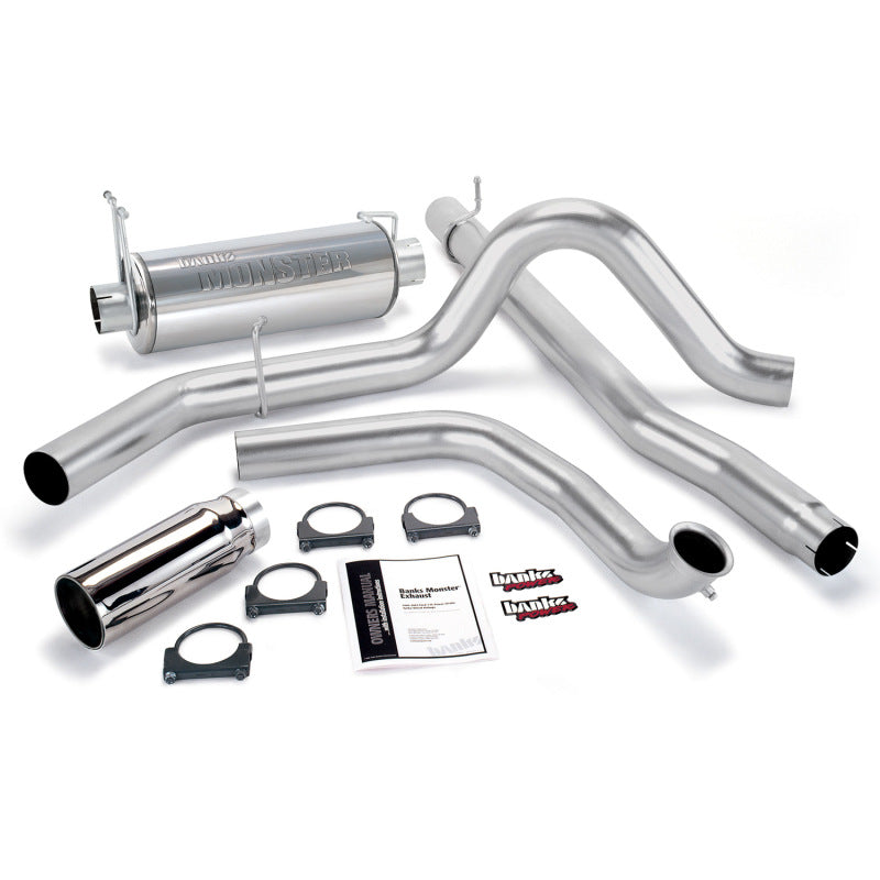 Banks Power 99-03 Ford 7.3L Monster Exhaust System - SS Single Exhaust w/ Chrome Tip AJ-USA, Inc