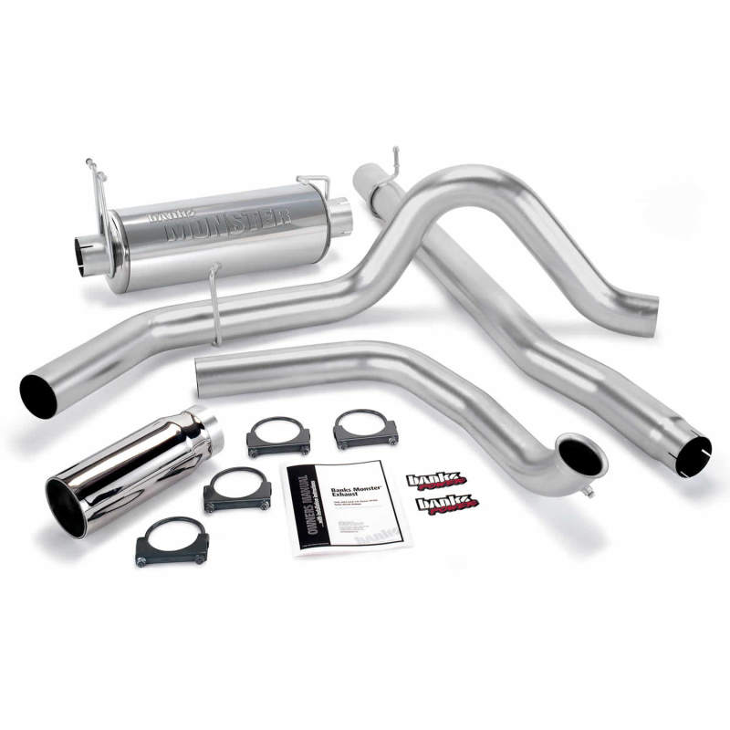 Banks Power 99-03 Ford 7.3L Monster Exhaust System - SS Single Exhaust w/ Chrome Tip AJ-USA, Inc