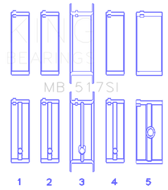 King Engine Bearings Chrysler 360 / 360CI 5.9L V8 Main Bearing Set