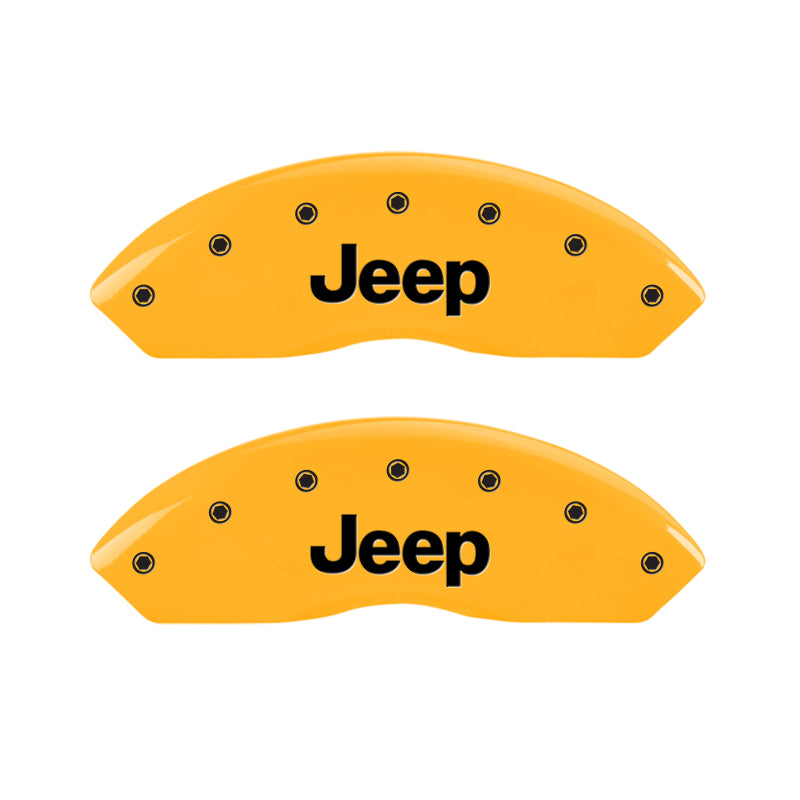 MGP 2 Caliper Covers Engraved Front Jeep Yellow Finish Black Characters 2006 Jeep Wrangler