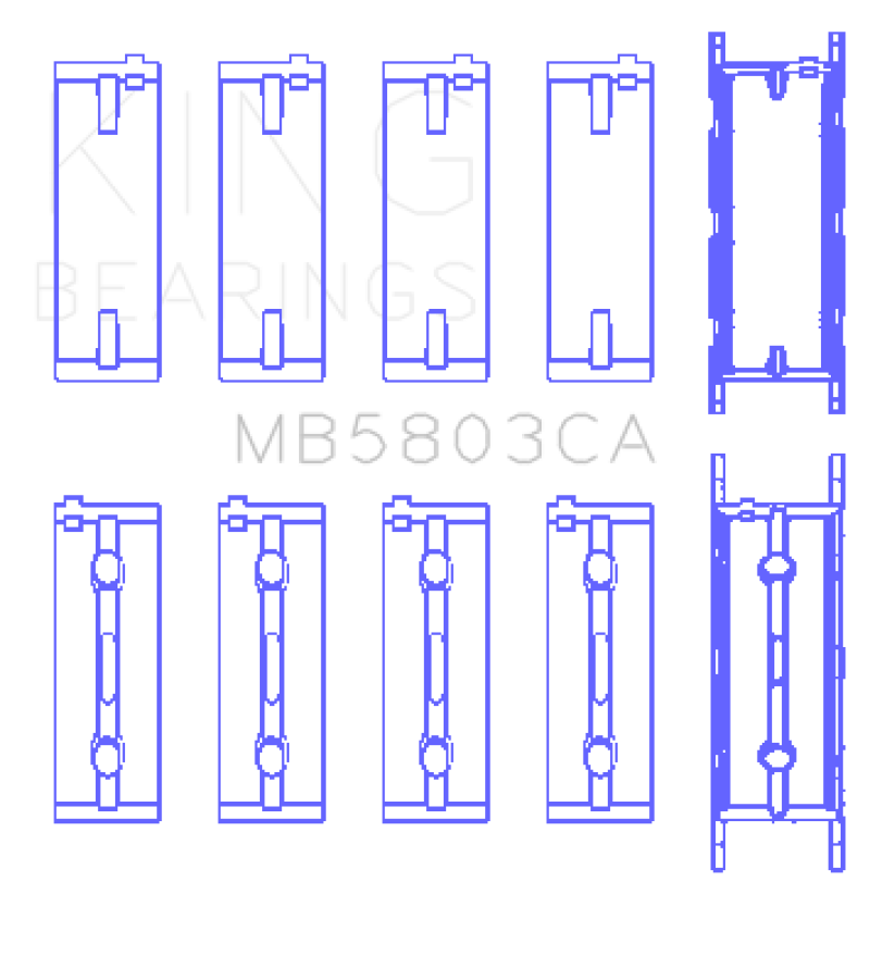 King Engine Bearings BMW S65B40A (Size +0.25mm) Crankshaft Main Bearing ( Set of 5 )