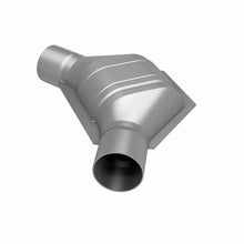 Load image into Gallery viewer, MagnaFlow Universal Catalytic Converter 2.25 inch Angled O/O PC2 Front