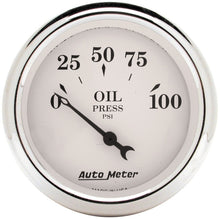 Load image into Gallery viewer, Auto Meter 2-1/16in 100PSI Electronic Oil Pressure Old Tyme White Gauge