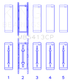 King Engine Bearings General Motors 134 Crankshaft Main Bearing Set (Set of 10)