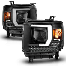 Load image into Gallery viewer, ANZO 2014-2015 GMC Sierra 1500HD Projector Plank Style Headlight Black W/ DRL