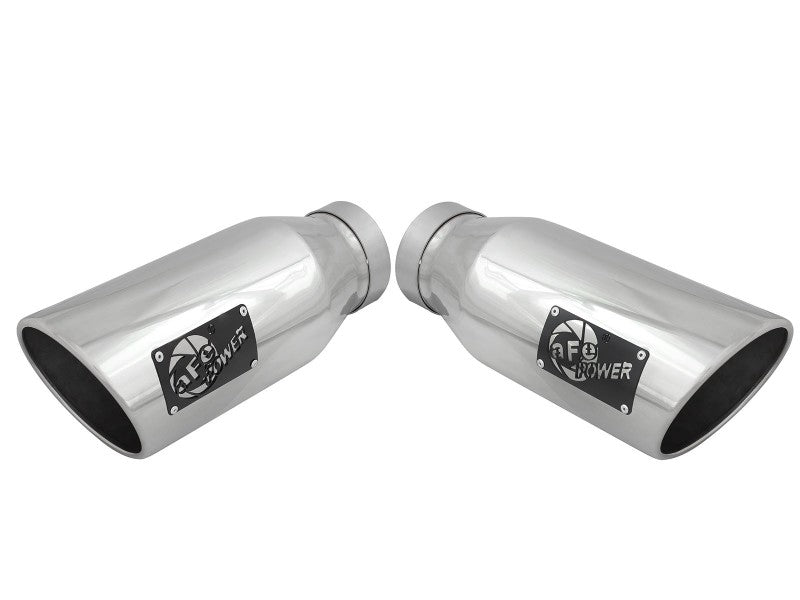 aFe Large Bore-HD 4in 409 Stainless Steel DPF-Back Exhaust w/Polished Tips 15-16 Ford Diesel Truck AJ-USA, Inc
