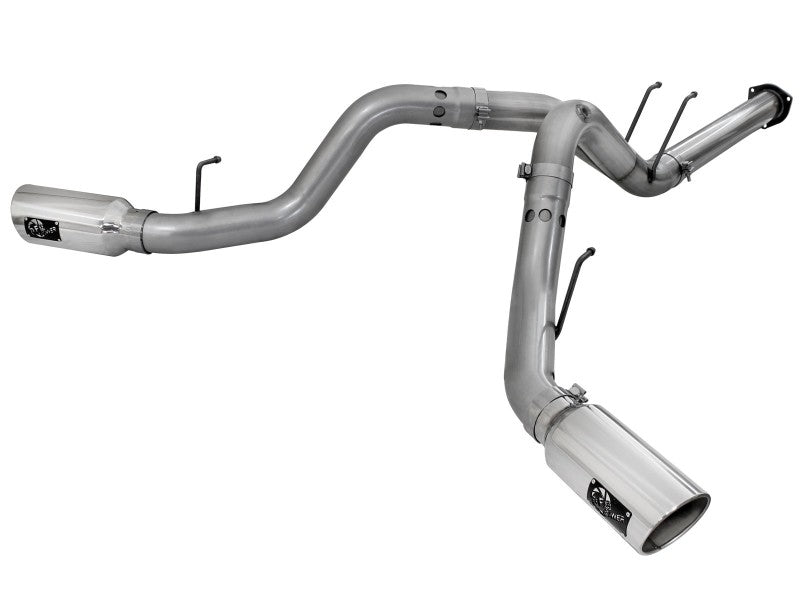 aFe Large Bore-HD 4in 409 Stainless Steel DPF-Back Exhaust w/Polished Tips 15-16 Ford Diesel Truck AJ-USA, Inc
