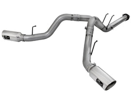 aFe Large Bore-HD 4in 409 Stainless Steel DPF-Back Exhaust w/Polished Tips 15-16 Ford Diesel Truck AJ-USA, Inc