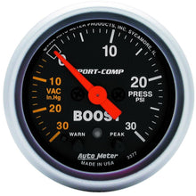 Load image into Gallery viewer, Autometer Sport-Comp 52mm 30 PSI Electronic Peak Memory/Warning Boost Gauge