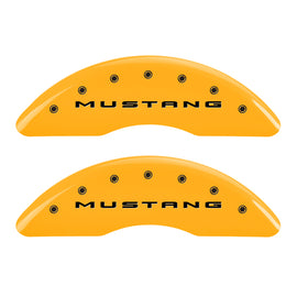 MGP 4 Caliper Covers Engraved Front 2015/Mustang Engraved Rear 2015/37 Yellow finish black ch