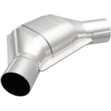 Load image into Gallery viewer, MagnaFlow Universal Catalytic Converter 2.25 inch Angled O/O PC2 Front