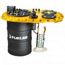 Load image into Gallery viewer, Fuelab Quick Service Surge Tank w/49442 Lift Pump &amp; Dual 500LPH Brushless Pumps w/Controller - Gold