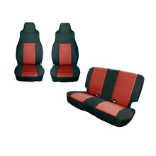 Load image into Gallery viewer, Rugged Ridge Seat Cover Kit Black/Red 03-06 Jeep Wrangler TJ