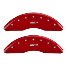 Load image into Gallery viewer, MGP 2 Caliper Covers Engraved Front MGP Red Finish Silver Characters 2007 GMC Canyon
