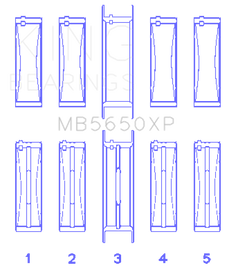 King Engine Bearings Ford 370ci/429ci/460ci 16v OHV Crankshaft Main Bearing Set (Set of 5)