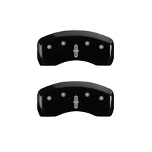 Load image into Gallery viewer, MGP 4 Caliper Covers Engraved Fr Lincoln Rr Star Logo Blk Finish Silver Char 17 Lincoln Continental