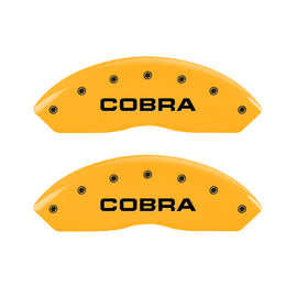 MGP 4 Caliper Covers Engraved Front Cobra Rear Snake Yellow Finish Black Char 2003 Ford Mustang