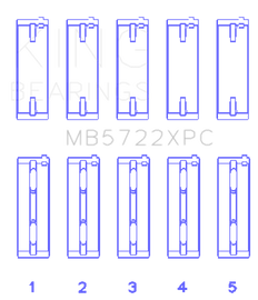 King Engine Bearings Mitsubishi 4B11T EVO X 2007+ (Size .026) Coated Performance Main Bearing Set