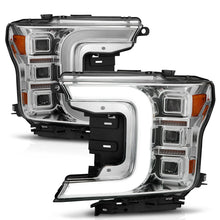 Load image into Gallery viewer, ANZO 18-20 Ford F-150 Full Led Projector Light Bar Style Headlights - Chrome Amber
