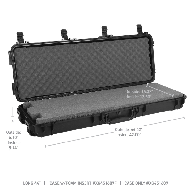 Go Rhino XVenture Gear Hard Case w/ Foam - Long 44in. / IP67 / Automatic Air Valve - Textured Black