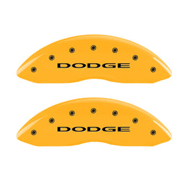 MGP 4 Caliper Covers Engraved Fr Challenger Rr Vintage RT Yellow Finish Black Char 07 Dodge Charger