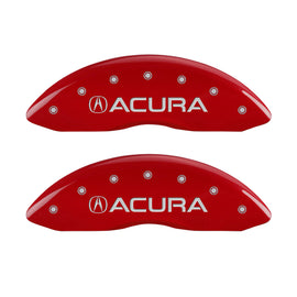 MGP 4 Caliper Covers Engraved Front & Rear Acura Red Finish Silver Char 2017 Acura MDX