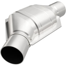 Load image into Gallery viewer, MagnaFlow Universal Catalytic Converter 2.25in Angled Inlet Front CA
