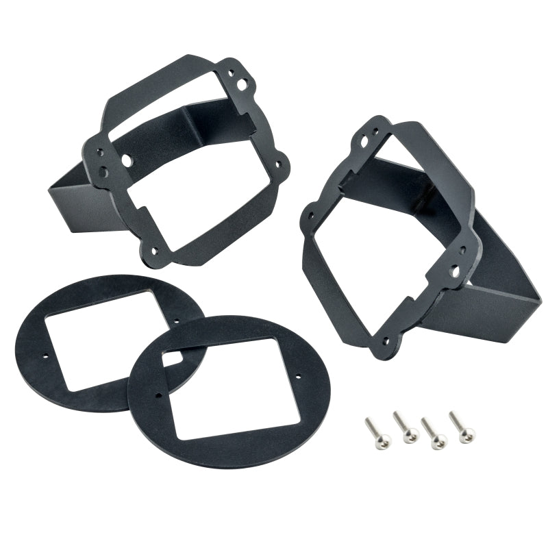 Oracle Jeep JK Fog Light to Cube Light Conversion Mount Brackets (Pair) w/ Bezel