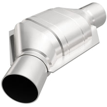 Load image into Gallery viewer, MagnaFlow Universal Catalytic Converter 2in Inlet/Outlet Angled Offset/Center Oval (California)