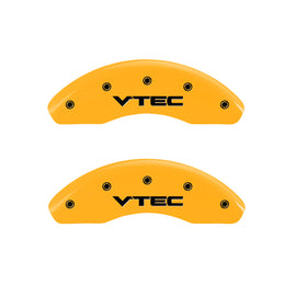 MGP 4 Caliper Covers Engraved Front & Rear Vtech Yellow Finish Black Char 2001 Honda Accord