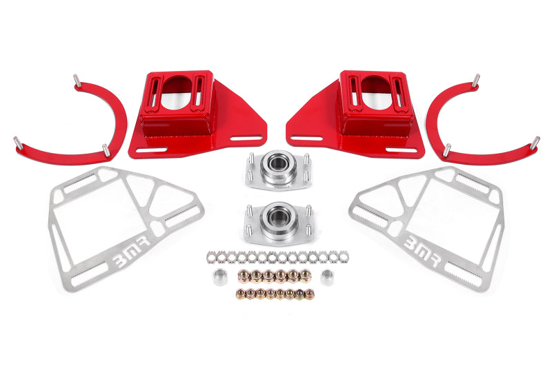 BMR Suspension 82-92 Chevy Camaro Caster/Camber Plates w/ Lockout Plates - Red