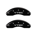 MGP Front set 2 Caliper Covers Engraved Front Vtec Black finish silver ch
